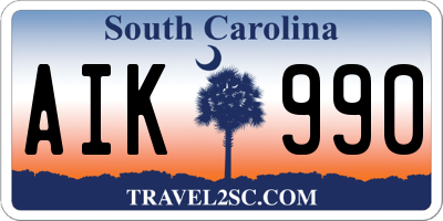 SC license plate AIK990