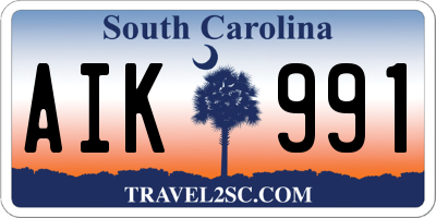 SC license plate AIK991