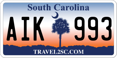 SC license plate AIK993