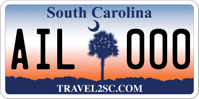 SC license plate AIL000