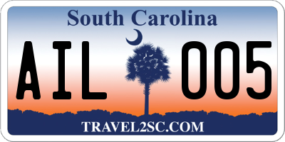 SC license plate AIL005