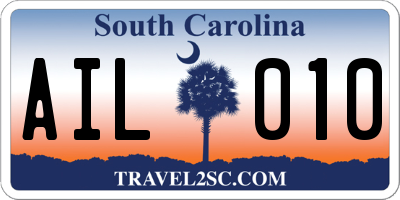 SC license plate AIL010