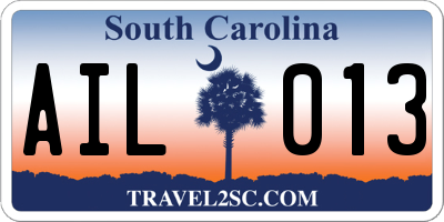 SC license plate AIL013
