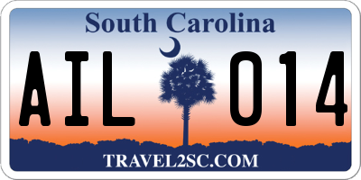 SC license plate AIL014