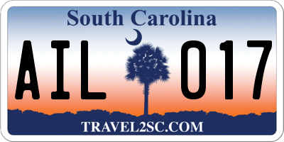 SC license plate AIL017
