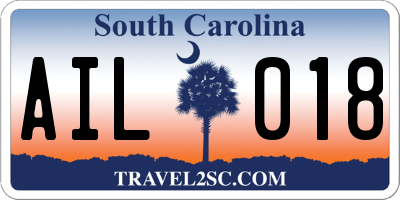 SC license plate AIL018