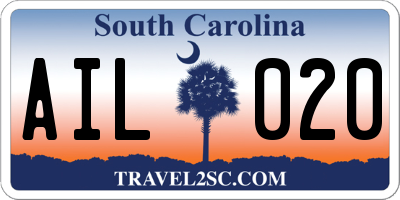SC license plate AIL020