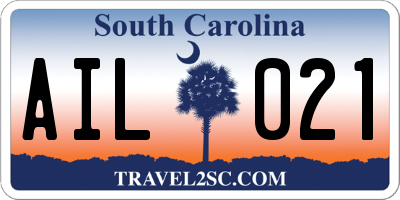 SC license plate AIL021