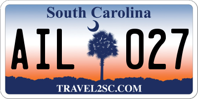 SC license plate AIL027