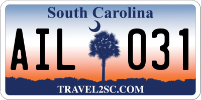 SC license plate AIL031
