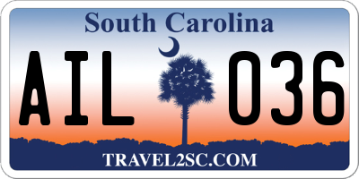 SC license plate AIL036