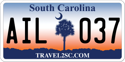 SC license plate AIL037