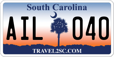 SC license plate AIL040