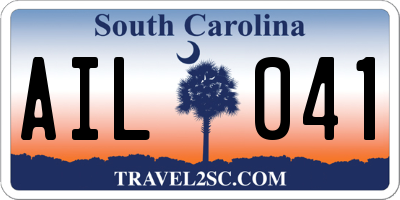 SC license plate AIL041