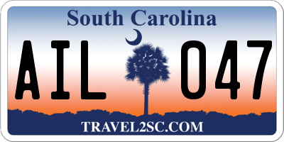 SC license plate AIL047