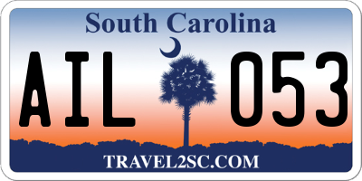 SC license plate AIL053