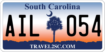 SC license plate AIL054