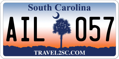 SC license plate AIL057