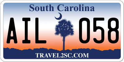 SC license plate AIL058
