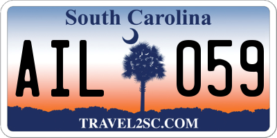 SC license plate AIL059