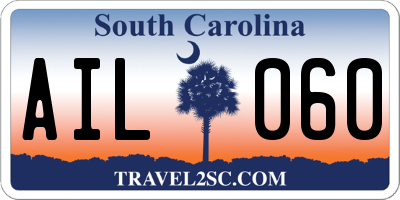 SC license plate AIL060