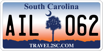 SC license plate AIL062