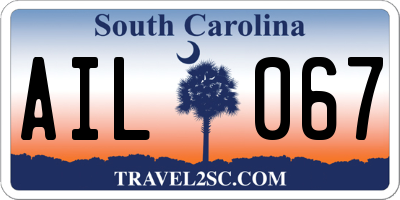 SC license plate AIL067