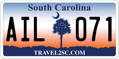SC license plate AIL071