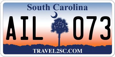 SC license plate AIL073