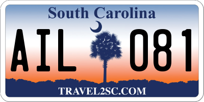 SC license plate AIL081