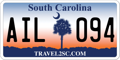 SC license plate AIL094