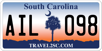 SC license plate AIL098