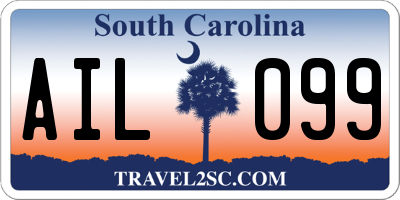 SC license plate AIL099