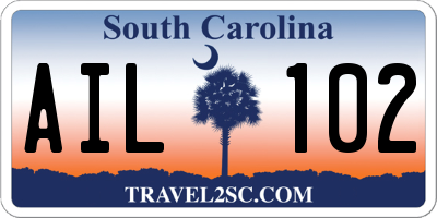 SC license plate AIL102