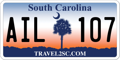 SC license plate AIL107