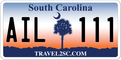 SC license plate AIL111