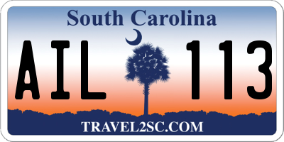 SC license plate AIL113