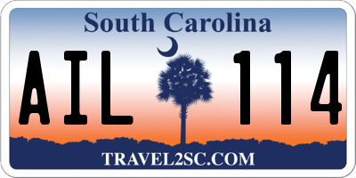 SC license plate AIL114