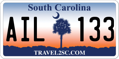 SC license plate AIL133