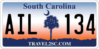 SC license plate AIL134