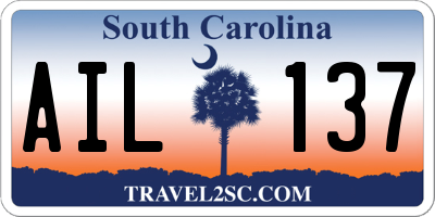 SC license plate AIL137