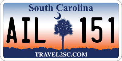 SC license plate AIL151