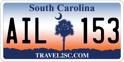 SC license plate AIL153