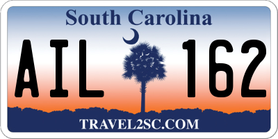SC license plate AIL162