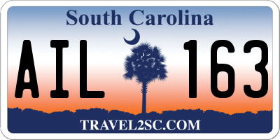 SC license plate AIL163