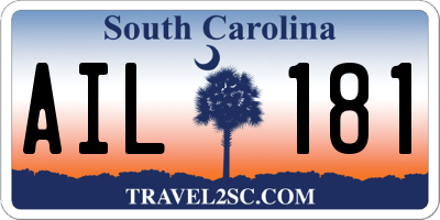 SC license plate AIL181