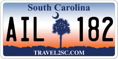 SC license plate AIL182