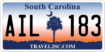 SC license plate AIL183