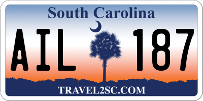 SC license plate AIL187