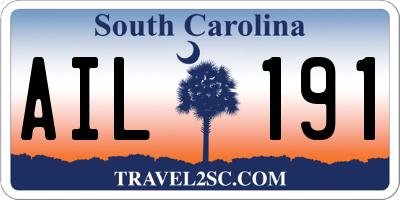SC license plate AIL191